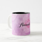 Tasse 2 Couleurs Roses aquarelle (Devant gauche)