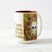 Tasse 2 Couleurs Roses avec crâne (Devant droit)