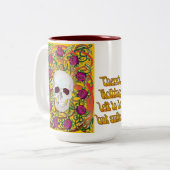 Tasse 2 Couleurs Roses avec crâne (Devant gauche)