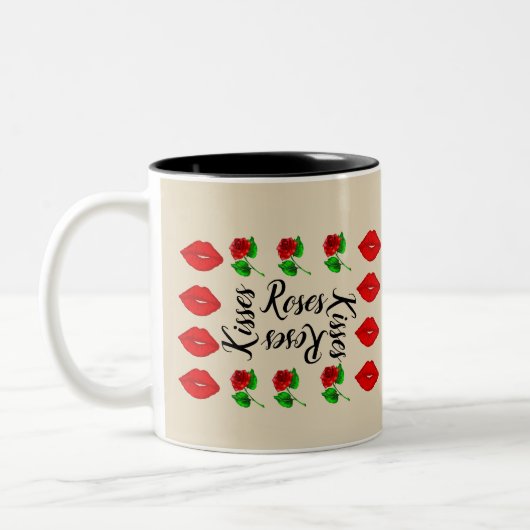 Tasse 2 Couleurs Roses et baisers (Gauche)