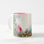 TASSE 2 COULEURS ROSES ET JASMINS (Devant gauche)