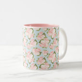 Tasse 2 Couleurs Roses et Pois roses élégants (Devant droit)