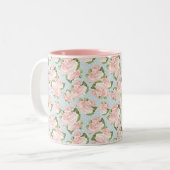 Tasse 2 Couleurs Roses et Pois roses élégants (Devant gauche)