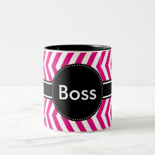 Tasse 2 Couleurs Roses indien et Chevron blanc minuscule