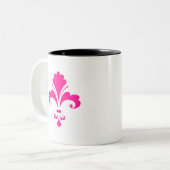 Tasse 2 Couleurs Roses indien Fleur-De-lis (Devant gauche)