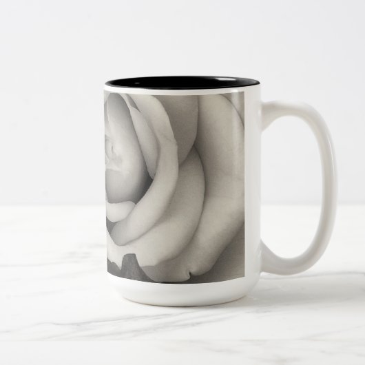 Tasse 2 Couleurs Roses photo florale romantique noir et blanc (Droit)