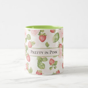 Tasse 2 Couleurs Roses Roses Fraises Personnalisé