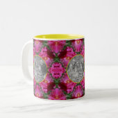 Tasse 2 Couleurs Roses Roses Roses Florales Abstrait Cadre Ajouter  (Devant gauche)