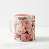 Tasse 2 Couleurs Roses roses roses roses Chic (Devant gauche)