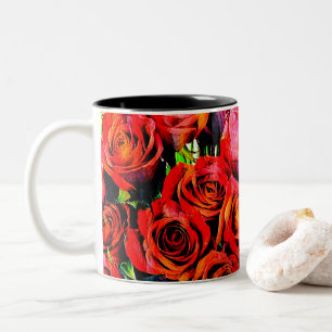 Tasse 2 Couleurs Roses rouges