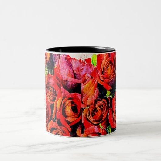 Tasse 2 Couleurs Roses rouges (Centre)