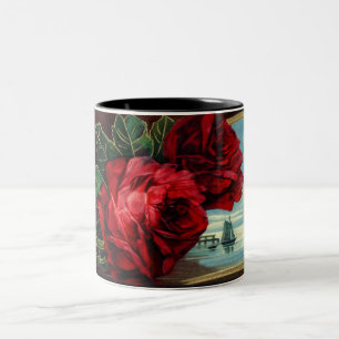 Tasse 2 Couleurs Roses vintages et voilier