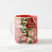 Tasse 2 Couleurs roses vintages mignons (Devant gauche)