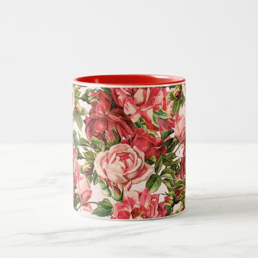 Tasse 2 Couleurs roses vintages mignons (Centre)