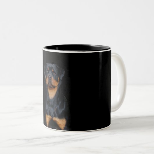 Tasse 2 Couleurs Rottweiler   (Devant droit)