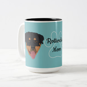 Tasse 2 Couleurs Rottweiler Mom
