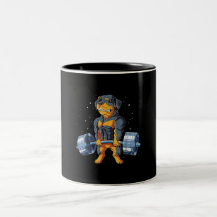 Tasse 2 Couleurs Rottweiler Poids levant Funny Deadlifts Hommes Fit