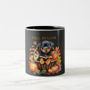 Tasse 2 Couleurs Rottweiler tombe amoureux