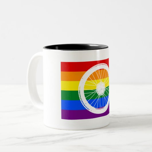 Tasse 2 Couleurs Roue cyclable de la Fierté (Devant gauche)