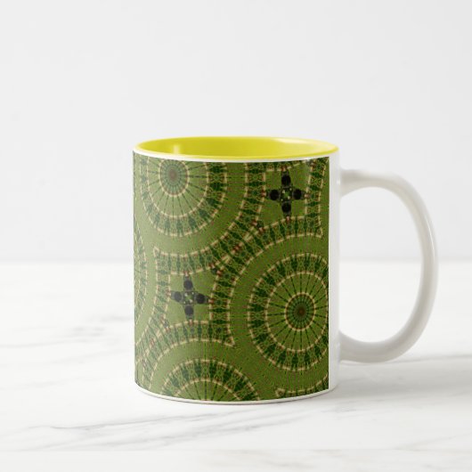 Tasse 2 Couleurs Roue verte Mandala / Grünes Rad Mandala (Droit)