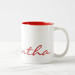 Tasse 2 Couleurs rouge à la mode chic moderne simple élégant de