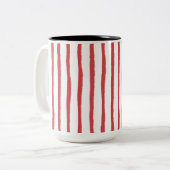 Tasse 2 Couleurs Rouge de bande minimale (Devant gauche)
