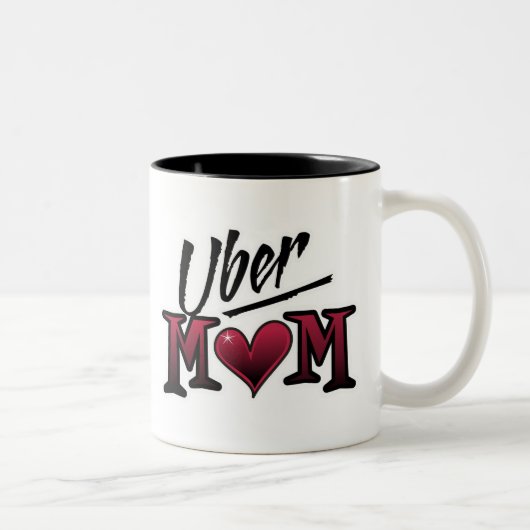 Tasse 2 Couleurs Rouge de maman d'Uber (Droit)
