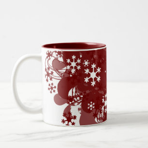 Tasse 2 Couleurs Rouge de tourbillonnement de neige