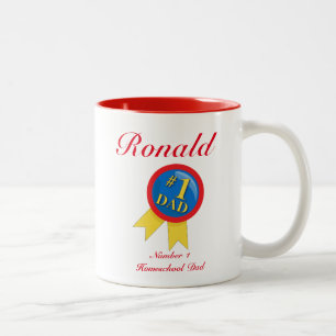 Tasse 2 Couleurs Rouge et blanc Numéro un papa d'école familiale