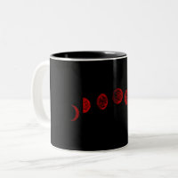 Rouge foncé & Phases de lune gothiques noires
