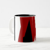 Tasse 2 Couleurs Rouge noir et blanc abstrait (Devant gauche)