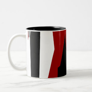 Tasse 2 Couleurs Rouge noir et blanc abstrait  