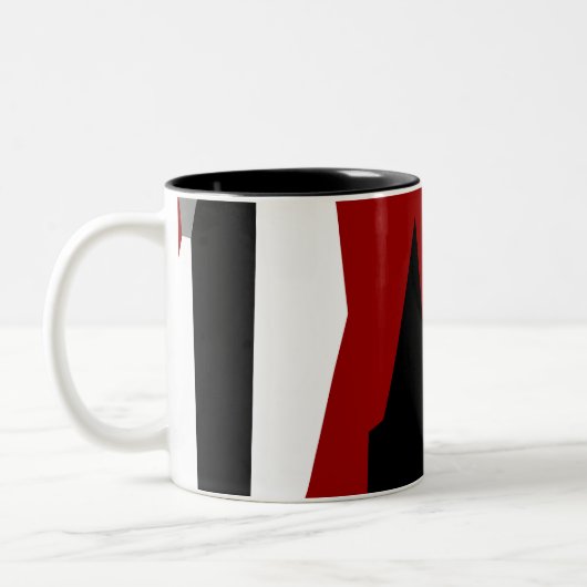 Tasse 2 Couleurs Rouge noir et blanc abstrait (Gauche)