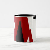 Tasse 2 Couleurs Rouge noir et blanc abstrait (Centre)