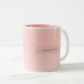 Tasse 2 Couleurs Rouge Pêche Chaud Pastel Personnalisé en dégradé (Devant droit)