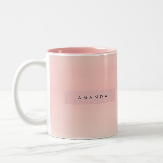 Tasse 2 Couleurs Rouge Pêche Chaud Pastel Personnalisé en dégradé (Gauche)