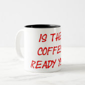 Tasse 2 Couleurs rouge prêt de café (Devant gauche)