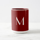 Tasse 2 Couleurs rouge profond - ajouter du monogramme (Centre)