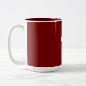Tasse 2 Couleurs rouge profond - ajouter du monogramme (Gauche)