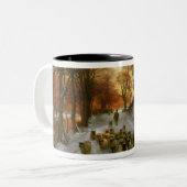 Tasse 2 Couleurs Rougeoyé avec des teintes de même des heures (Devant gauche)