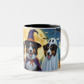 Tasse 2 Couleurs Rough Collie Chiens Citrouille Halloween Funny (Devant droit)