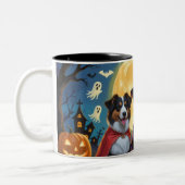 Tasse 2 Couleurs Rough Collie Chiens Citrouille Halloween Funny (Gauche)