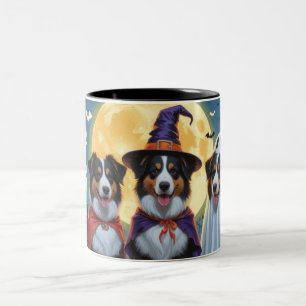 Tasse 2 Couleurs Rough Collie Chiens Citrouille Halloween Funny