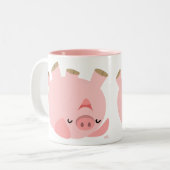 Tasse 2 Couleurs Roulement mignon au-dessus de porc de bande (Devant gauche)