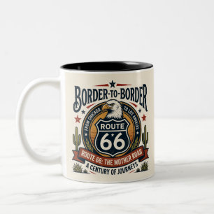 Tasse 2 Couleurs Route 66 Chicago Los Angeles Aigle Américain