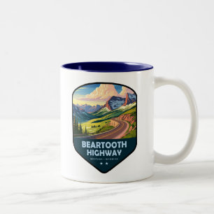 Tasse 2 Couleurs Route Beartooth Montana Wyoming Shield