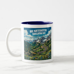 Tasse 2 Couleurs Route de Beartooth Montana Wyoming Arc-en-ciel