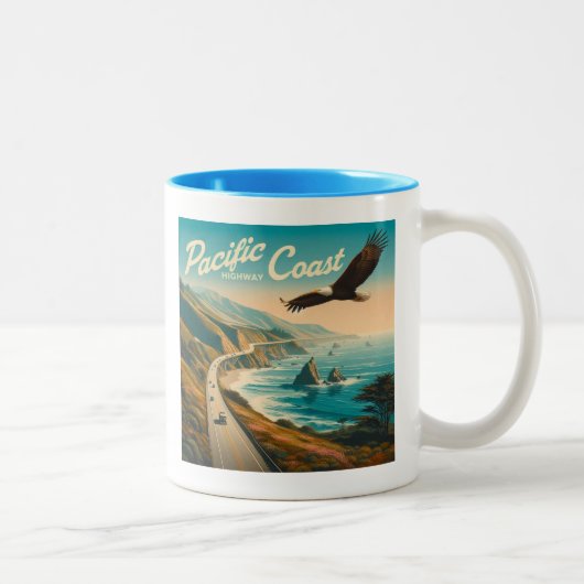 Tasse 2 Couleurs Route du Pacifique Aigle (Droit)