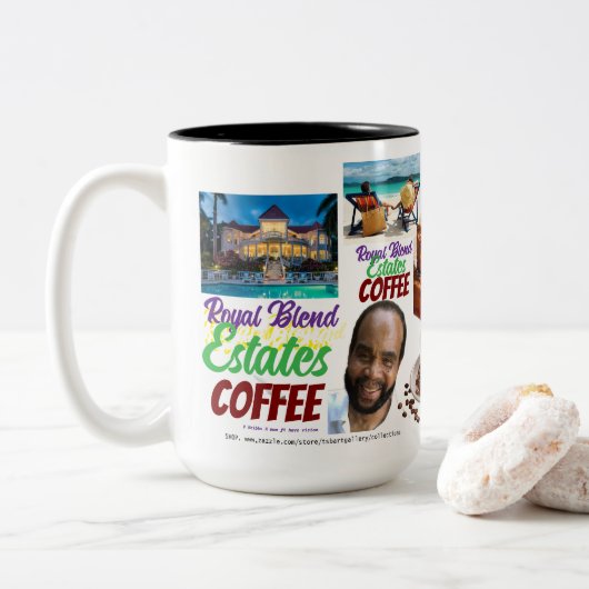 Tasse 2 Couleurs ROYAL BLEND Mug, 15 oz (Avec donut)