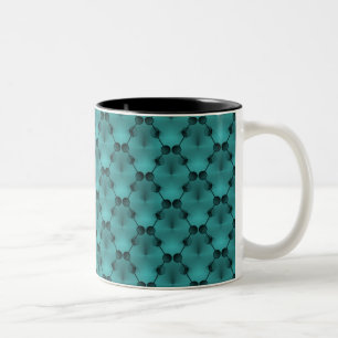 Tasse 2 Couleurs Rtro Funk Circles Mug, Étincelant Turquoise